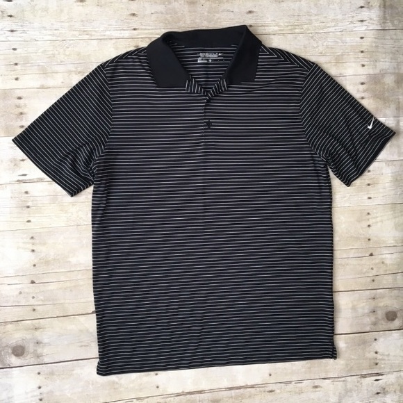 Nike Other - nike golf • Dry Fit Black Striped Polo Golf Shirt